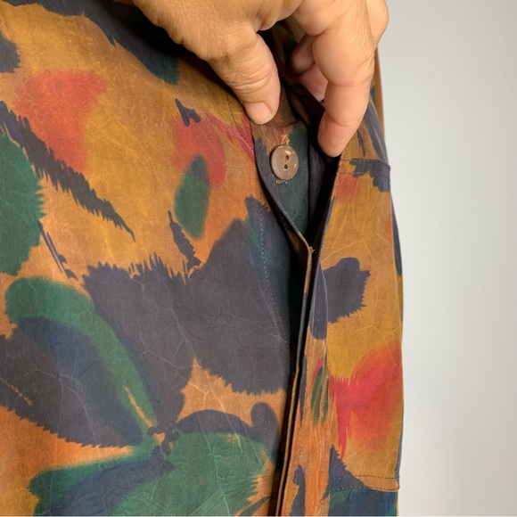 Earthen Stunning Wearable Art 100% Mud Silk Multicolor Pullover Tunic Top Size L - Picture 10 of 16